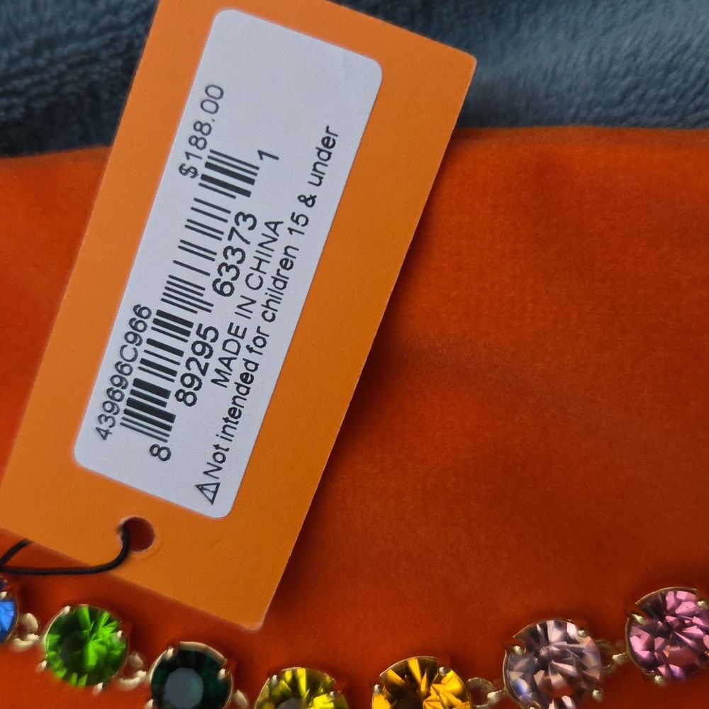 NWT Kurt Geiger Vibrant Jewel-Toned Multi Color Eagle Necklace - Picture 4 of 4